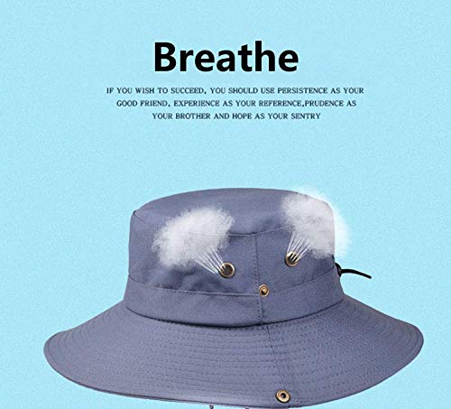 GUSTAVE Synthetic® Hat For Men - Adjustable, Wide Brim UV Protection Bucket Hat, Waterproof Fishing Hat, Foldable Bucket Style For Outdoor Activities, Fits 56-60cm Head Size, Blue - Image 5