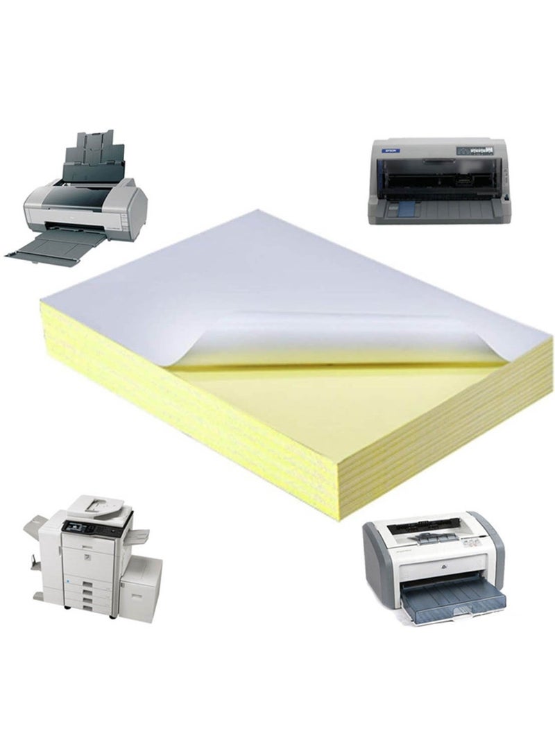 Beone 100 Printable Sheets of A4 Size Matte Sticker Paper Printing Labels, for Mailing Address, Photos & Pictures, Stationery Stickers for Trade Mark, Suitable for all Printers - Image 1