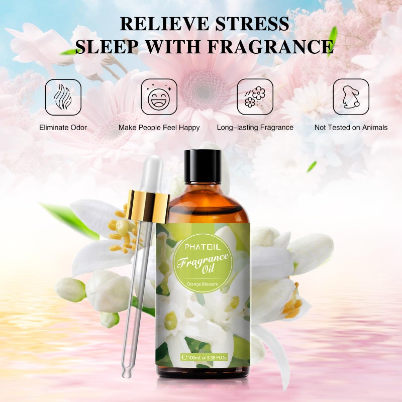 PHATOIL زيوت عطرية من PHATOIL 3.38FL.OZ برائحة زهر البرتقال للعلاج بالروائح، زيوت أساسية للناشرات المنزلية، مثالية للناشر، صنع الشموع والصابون، منتجات معطرة منزلية الصنع - 100 مل - Image 4