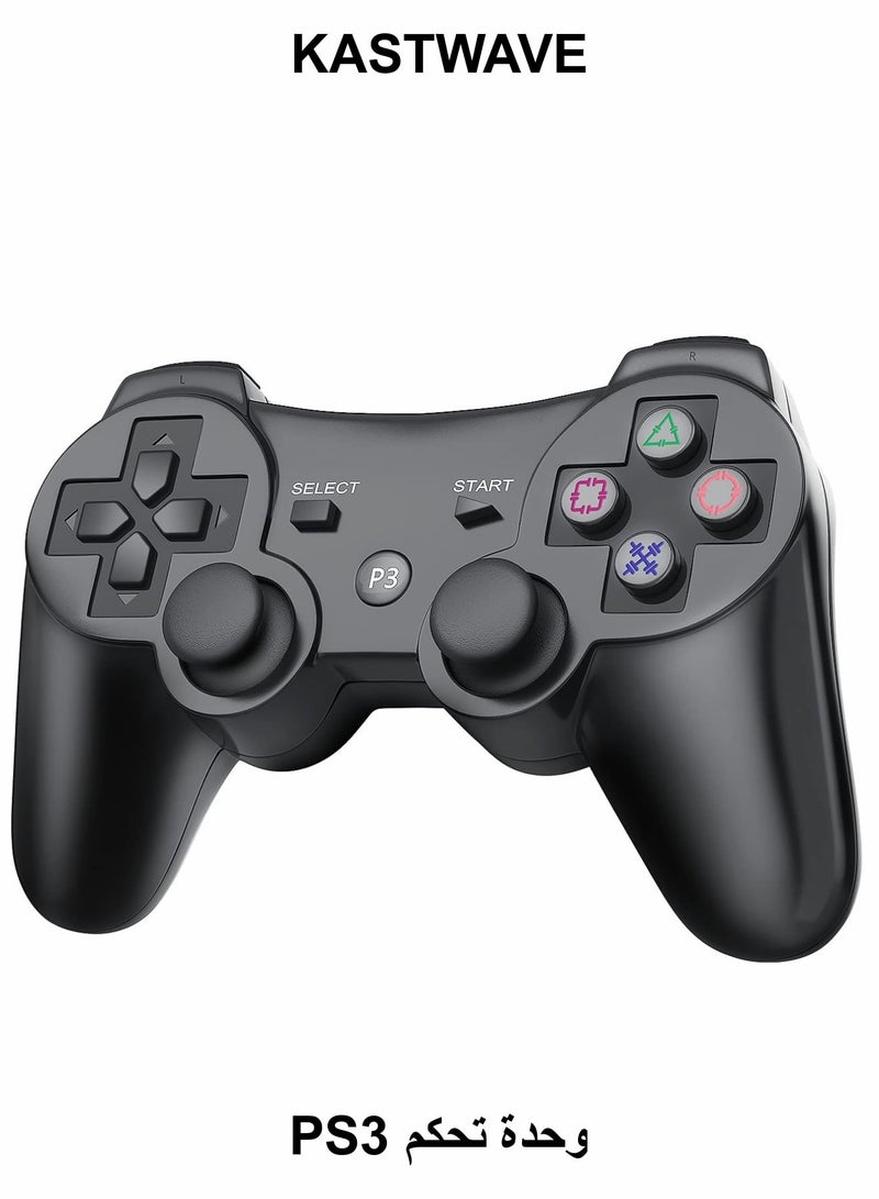 KASTWAVE Wireless Controller Compatible with PS 3, Bluetooth 4.0 Joystick, Double Shock Vibration Joystick Rechargeable Gamepad - Image 1