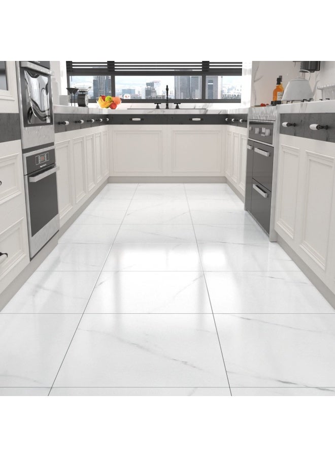 Westick Peel And Stick Floor Tile 12 X 12 Inch 20 Pieces White Marble Adhesive Vinyl Flooring Bathroom Peel And Stick Floor Vinyl Tiles Self Stick On Floor Tiles Linoleum Laminate Sheets For Bedroom  - Image 3