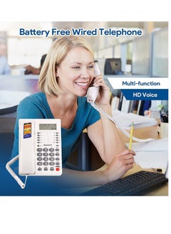 Generic Corded Telephone Landline with Caller ID Call Waiting Hands-Free Cable Telephone for Home Office Hotel  - Image 5
