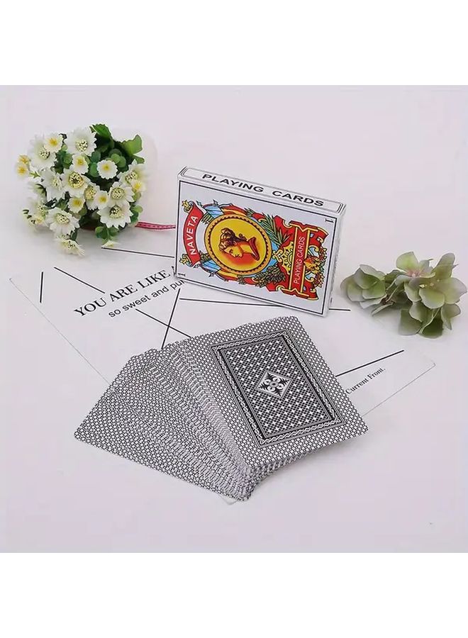 1Set 50Pcs Spanish Poker Cards Exquisite Casual Paper Game Playing Set - Image 3