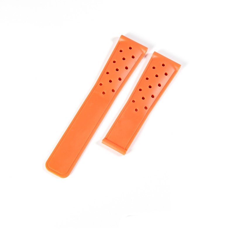Generic Tag Heuer Carrera F1 Silicone Strap 22mm Orange-No Buckle 
