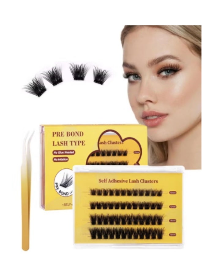 الرموش اللاصقة الذاتية مظهر طبيعي ، لا غراء مطلوب (رموش مغناطيسيه) الرموش العنقود مع الرموش العنقود الملمسة ، 48 جهاز كمبيوتر شخصي قابل لإعادة الاستخدام الرموش اللاصقة الذاتية للمبتدئين ، تمديدات الرموش DIY للاستخدام المنزلي - Image 1