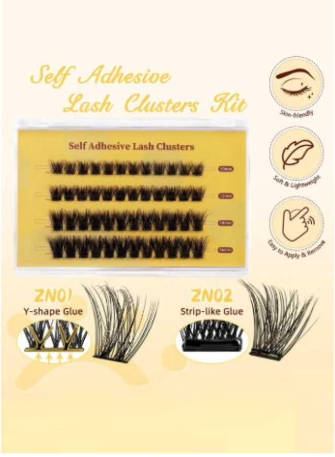 الرموش اللاصقة الذاتية مظهر طبيعي ، لا غراء مطلوب (رموش مغناطيسيه) الرموش العنقود مع الرموش العنقود الملمسة ، 48 جهاز كمبيوتر شخصي قابل لإعادة الاستخدام الرموش اللاصقة الذاتية للمبتدئين ، تمديدات الرموش DIY للاستخدام المنزلي - Image 2