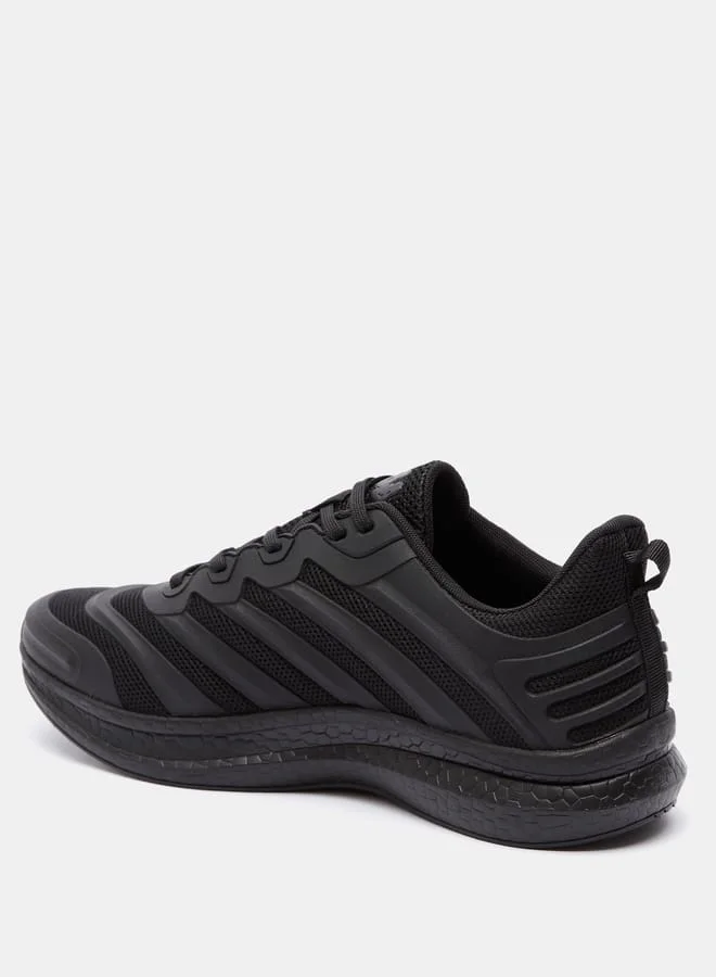 كابا Men's Textured Sneakers Shoes with Lace-Up Closure أسود