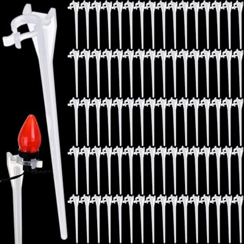 عربست Jetec  Light Stakes Universal Yard Lawn Holiday Light Stakes for C7 C9 String Lights, 7.5 inches Ground Stakes for  Outdoor Lights Holders on Yards, Driveways (Clear,120 Pieces) - Image 1