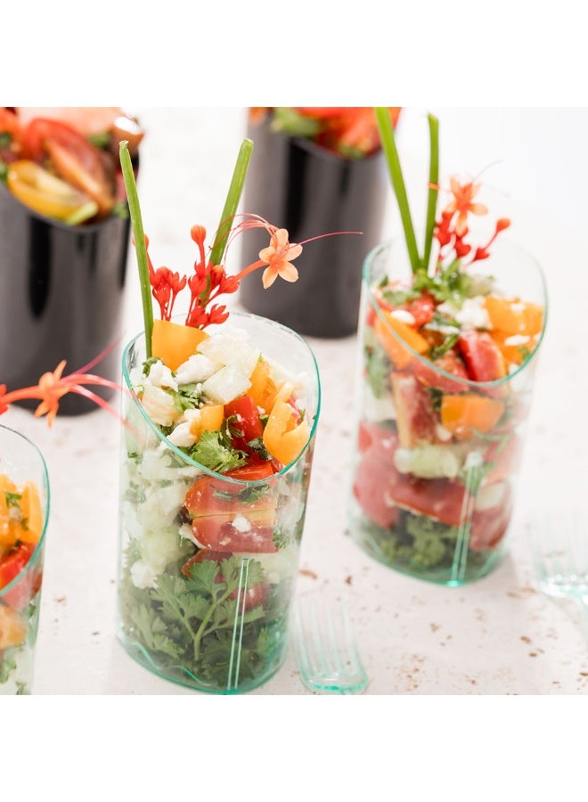 Restaurantware 3 Ounce Shot Glasses, 100 Round Shot Cups - With Seagreen Finish, Disposable, Plastic Shot Glasses, For Serving Samples At Wedding Banquets And Catered Events - Image 3