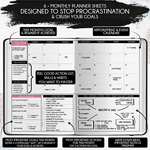 Freedom Mastery Adhd Daily Planner - A Self Care Personal Gratitude Journal to Increase Productivity and Success in Life & Work, Weekly & Monthly Undated Planner for Women and Men, Vision Board & Organizer + Stickers - Image 5