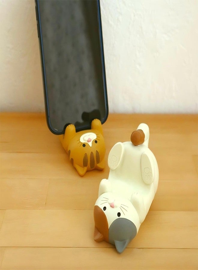 Eysinyge Resin Cat Figurine Phone Stand - Sturdy Design to Hold Smartphones Without Tipping, Cute Phone Holder Gift for Cat Lovers, Desk Decor Accessory 5.7 oz 3.3 x 2.3 x 2.0 in - Image 2