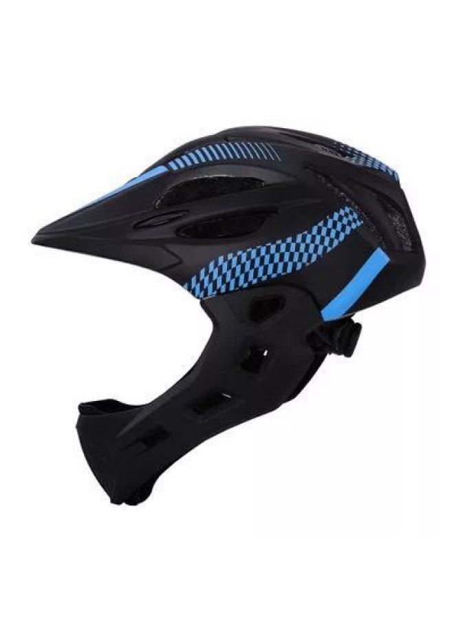 Black Blue Bicycle Helmet With Light Mountain Bike Helmet Children Riding Full Helmet Men's And Women's Sports Sliding Helmet