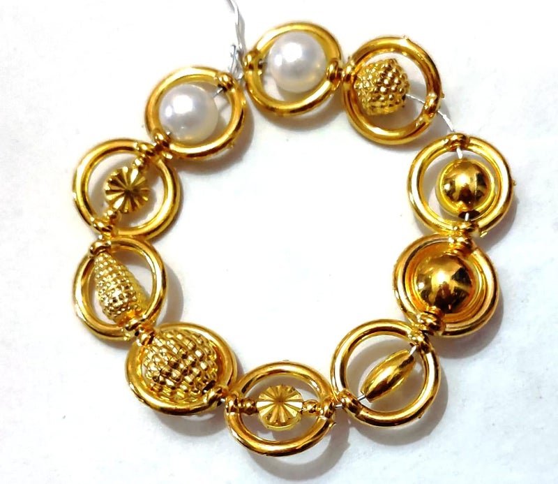 Get-Set-Go! Golden Color Plastic Beads Ring with Hole (200 Pcs) for Jewellery Making, Arts and Crafts Work, Necklace, Bracelet Earring DIY Kit (Orbit Rings)  - Image 2