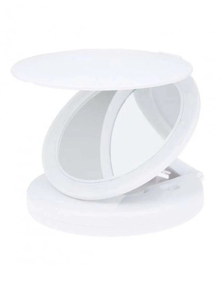 Plan A Double Sided Makeup Mirror with LED Lighted, Foldable Travel Mirror, 6.3 Inch Mirror with 5X Magnification, Portable and Practical Vanity Makeup Mirror, Battery or USB Powered for Perfect Lighting  - Image 3