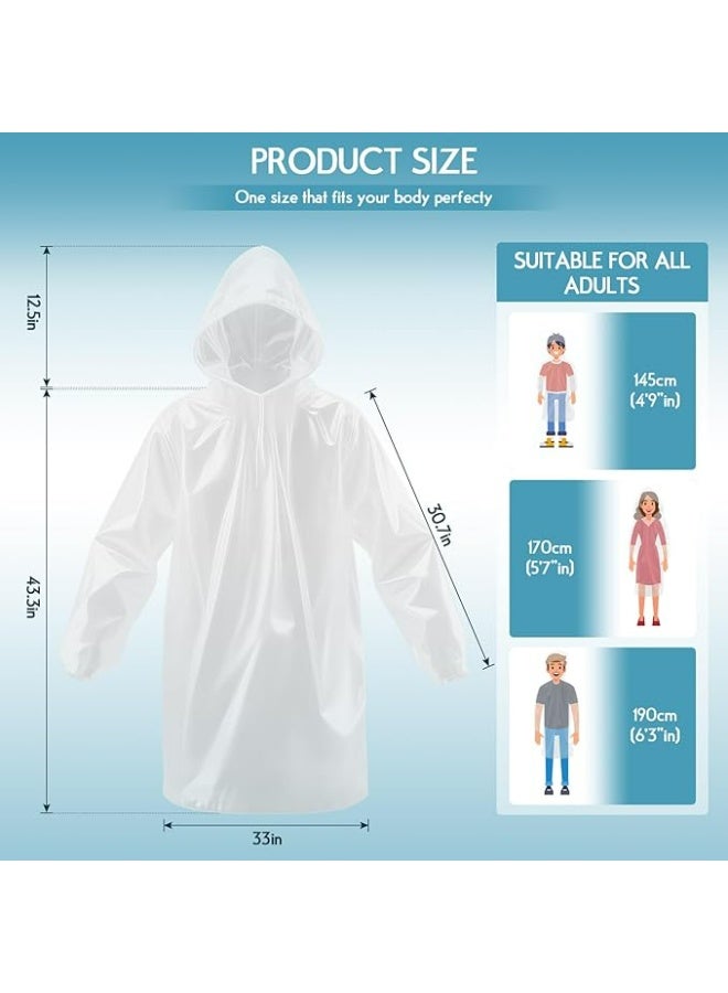 يالونج ٧ قطع من معاطف المطر الشفافة للبالغين، للجنسين، مصنوعة من مادة البولي فينيل كلوريد للاستخدام مرة واحدة، قابلة للحمل والضغط، مزودة بجيب، مع غطاء رأس، ملفوفة بشكل فردي، مناسبة للتخييم والسفر في الهواء الطلق - متعددة الألوان. - Image 5