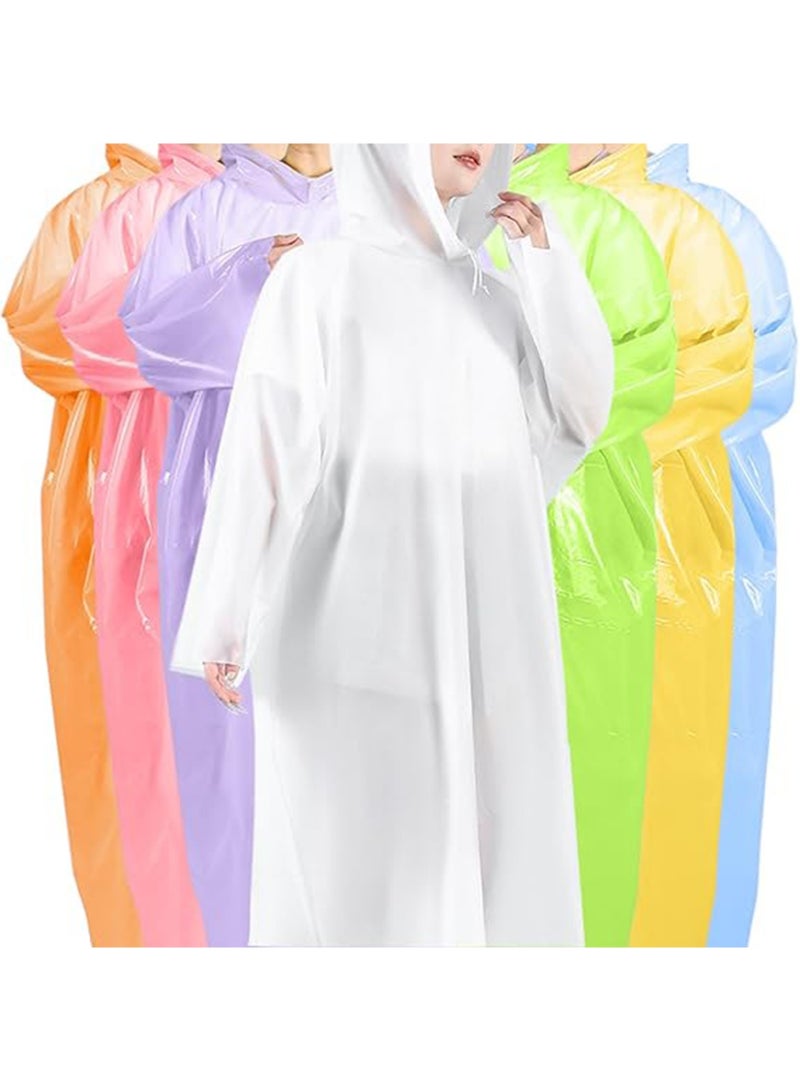 YALONG 7 Pack Raincoat For Men and Women Portable PVC Rain Coats Rain Poncho with Hood and Sleeves For Cycling Travelling Fishing Hiking Camping - Image 2