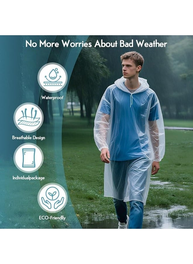 YALONG 7 Pack Raincoat For Men and Women Portable PVC Rain Coats Rain Poncho with Hood and Sleeves For Cycling Travelling Fishing Hiking Camping - Image 4