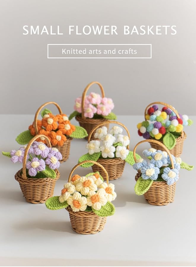 Daisy Yellow Mini Flower Basket Desktop Decoration Eternal Dried Flower DIY Creative Gift - Image 4