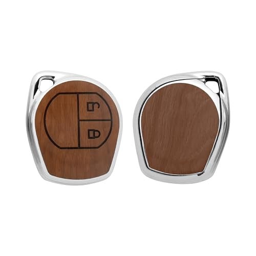 keyzone Woodgrain TPU Key Cover & Keychain for Suzuki Fronx, Jimny, Swift, Dzire, XL6, Ignis, Grand Vitara, Brezza, WagonR, Vitara Brezza, Ertiga, Ciaz, Scross, Baleno 2B Remote Key (Walnut Brown) - Image 2