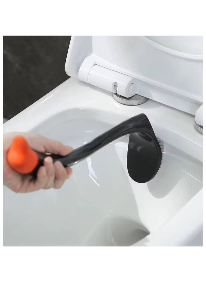 Angled Toilet Brush with Stand, Long Handle Design
