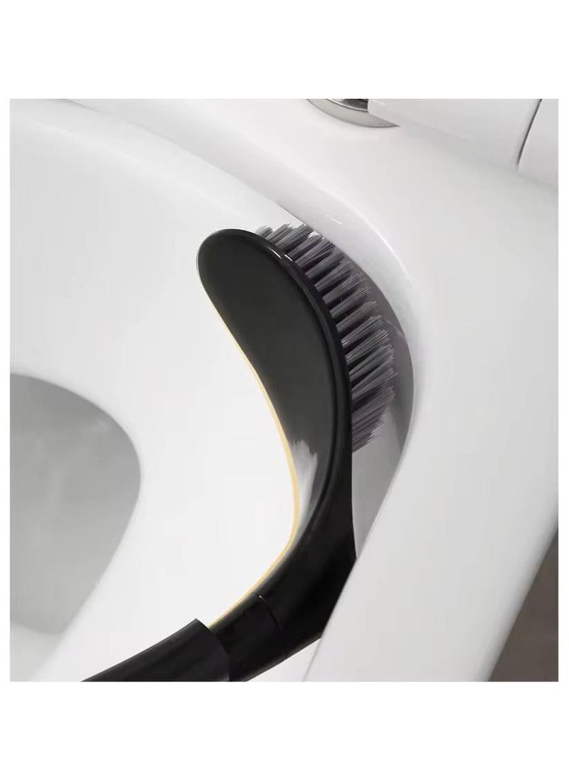 Angled Toilet Brush with Stand, Long Handle Design