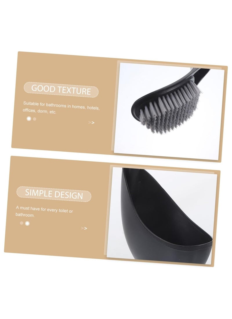 Angled Toilet Brush with Stand, Long Handle Design