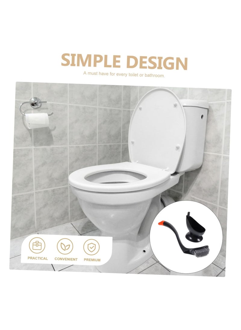 Angled Toilet Brush with Stand, Long Handle Design