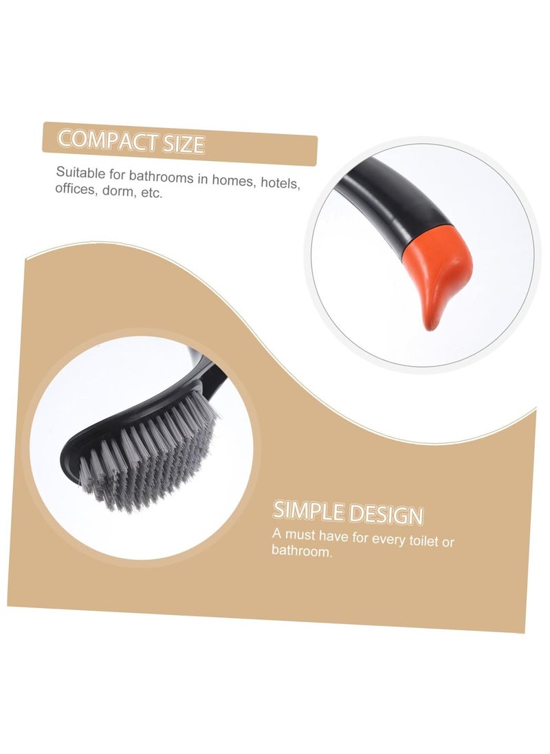 Angled Toilet Brush with Stand, Long Handle Design