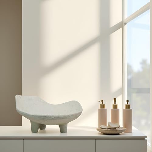Braxio White Decorative Bowl with Sand Finish - Key Holder Bowl for Entryway Table, Modern Fruit Bowl for Kitchen Counter, Centerpiece Catch-All Bowl 10.5 x 10 x 5.5 Inch - Image 5