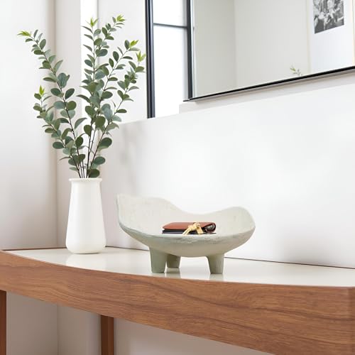 Braxio White Decorative Bowl with Sand Finish - Key Holder Bowl for Entryway Table, Modern Fruit Bowl for Kitchen Counter, Centerpiece Catch-All Bowl 10.5 x 10 x 5.5 Inch - Image 3