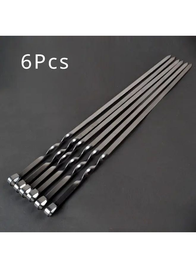Thickened Stainless Steel BBQ Skewers 23 62inch Flat For Camping - Image 1