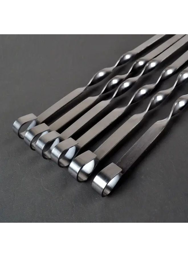 Thickened Stainless Steel BBQ Skewers 23 62inch Flat For Camping - Image 3