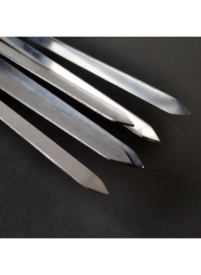 Thickened Stainless Steel BBQ Skewers 23 62inch Flat For Camping - Image 5