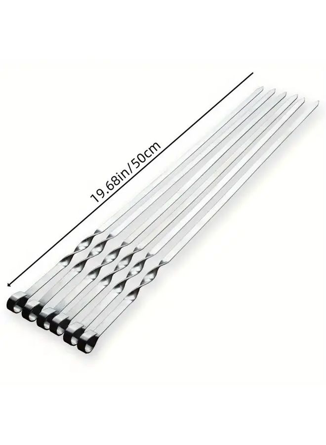 Thickened Stainless Steel BBQ Skewers 23 62inch Flat For Camping - Image 4