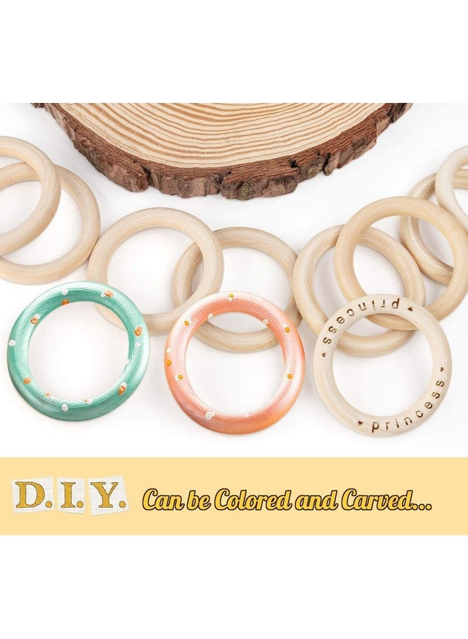 ecofynd Wooden Rings (70mm), Pack of 10 | Natural Wood Rings Without Paint Smooth Unfinished Wood Circles for Cotton Craft DIY Baby Teething Ring Pendant Connectors Making (70mm) (3 x 0.4 inches) - Image 4