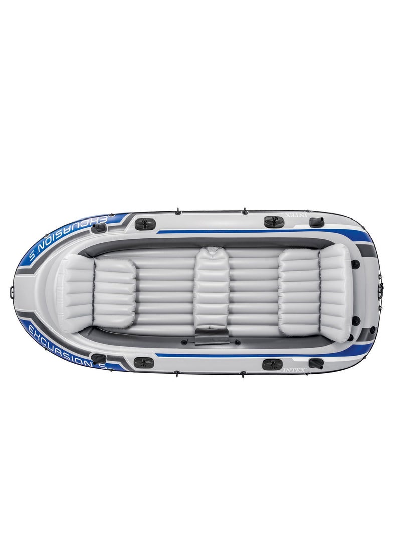 انتكس رحلة 5 مجموعة القوارب | قارب قابل للنفخ يتسع لخمسة أشخاص لصيد الأسماك والتخييم والأنشطة الترفيهية على البحيرة - Image 2