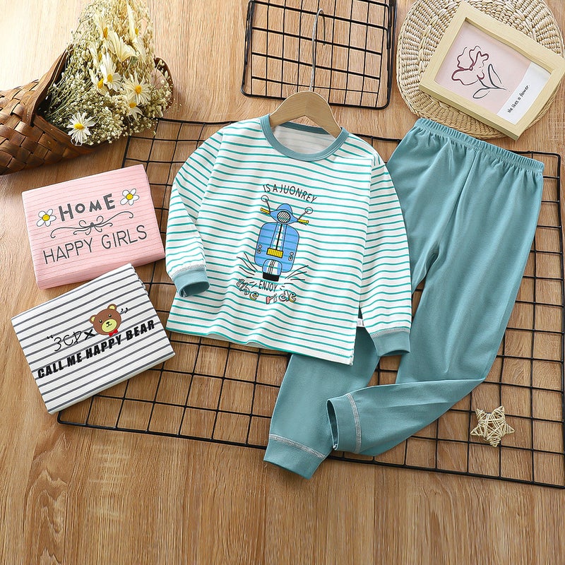 Children''s Clothing Autumn Home Clothes Wholesale New Children''s Clothing Children''s Intimates Set Pure Cotton Baby Autumn Clothes Long Pants Baby Pajamas - Image 3