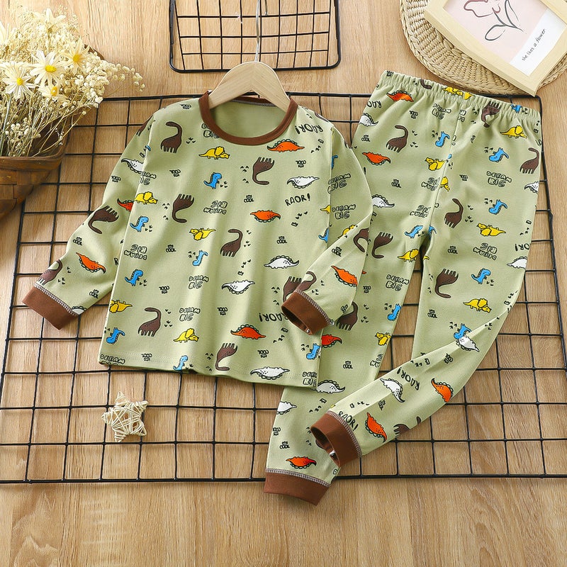 Children''s Clothing Autumn Home Clothes Wholesale New Children''s Clothing Children''s Intimates Set Pure Cotton Baby Autumn Clothes Long Pants Baby Pajamas - Image 1