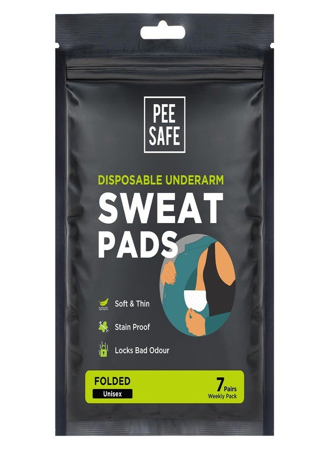 PEESAFE Pee Safe Sweat Pads For Underarms Women & Men (7 Pairs) 14 Pads | Folded | Prevents Stains | Absorbs Sweat & Unpleasant Odour | Breathable And Deodorizing | Self Adhesive Glue - Image 1