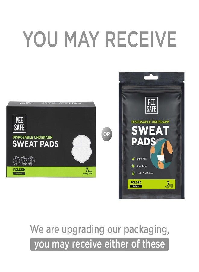PEESAFE Pee Safe Sweat Pads For Underarms Women & Men (7 Pairs) 14 Pads | Folded | Prevents Stains | Absorbs Sweat & Unpleasant Odour | Breathable And Deodorizing | Self Adhesive Glue - Image 2