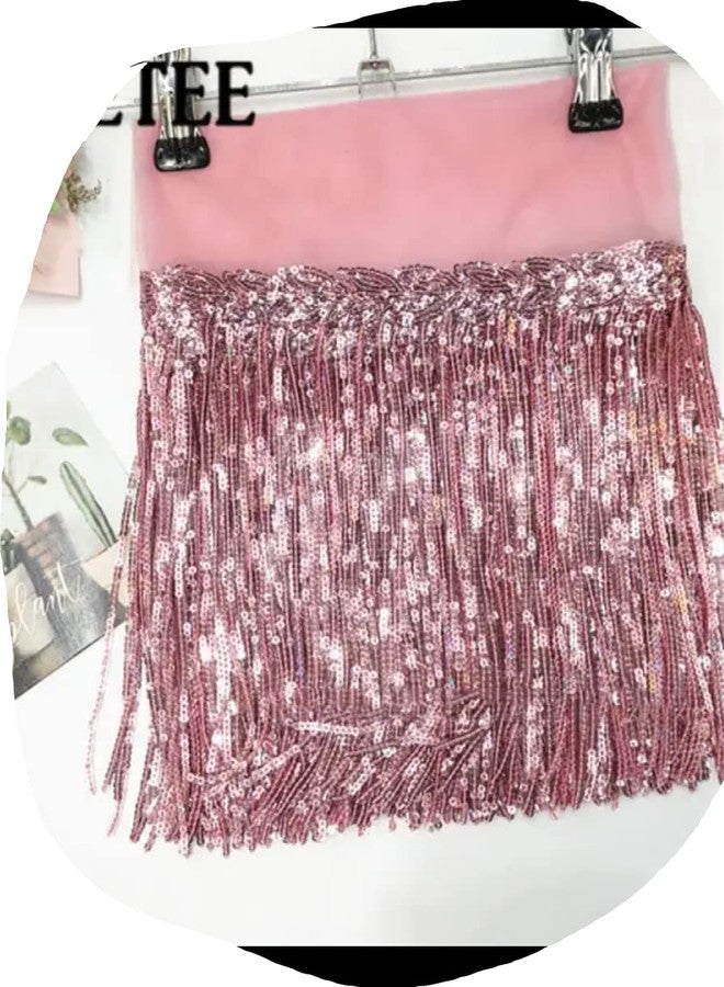 PREMDAS LACES Premdas lace Colorful Sequin Tassel Lace Trim Ribbon Fringe DIY Handmade Dance Performance Clothing Decoration Accessorie 3miter(Rose Gold) - Image 3
