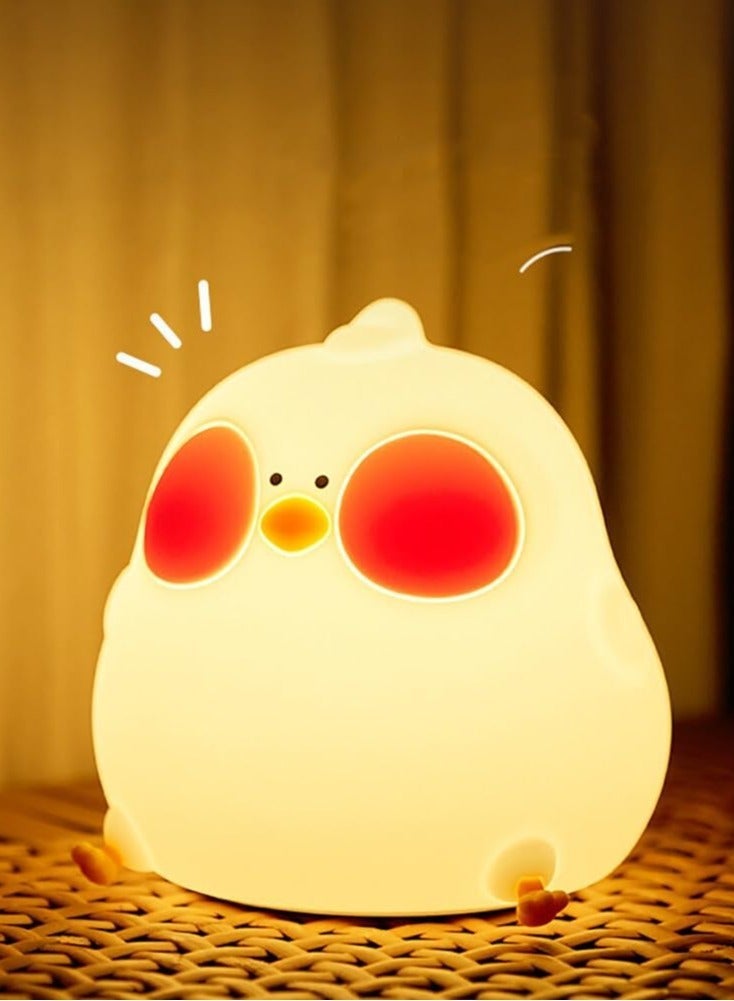 bbet Silicone Chicken Night Light for Kids, LED Colorful Bedside Lamp with Timer, USB Rechargeable Nursery Light for Baby & Children Bedroom, Cute Kids Gift & Home Decoration - Image 4