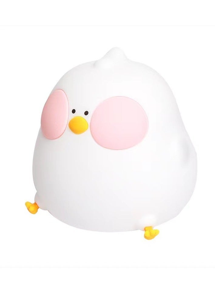 bbet Silicone Chicken Night Light for Kids, LED Colorful Bedside Lamp with Timer, USB Rechargeable Nursery Light for Baby & Children Bedroom, Cute Kids Gift & Home Decoration - Image 1