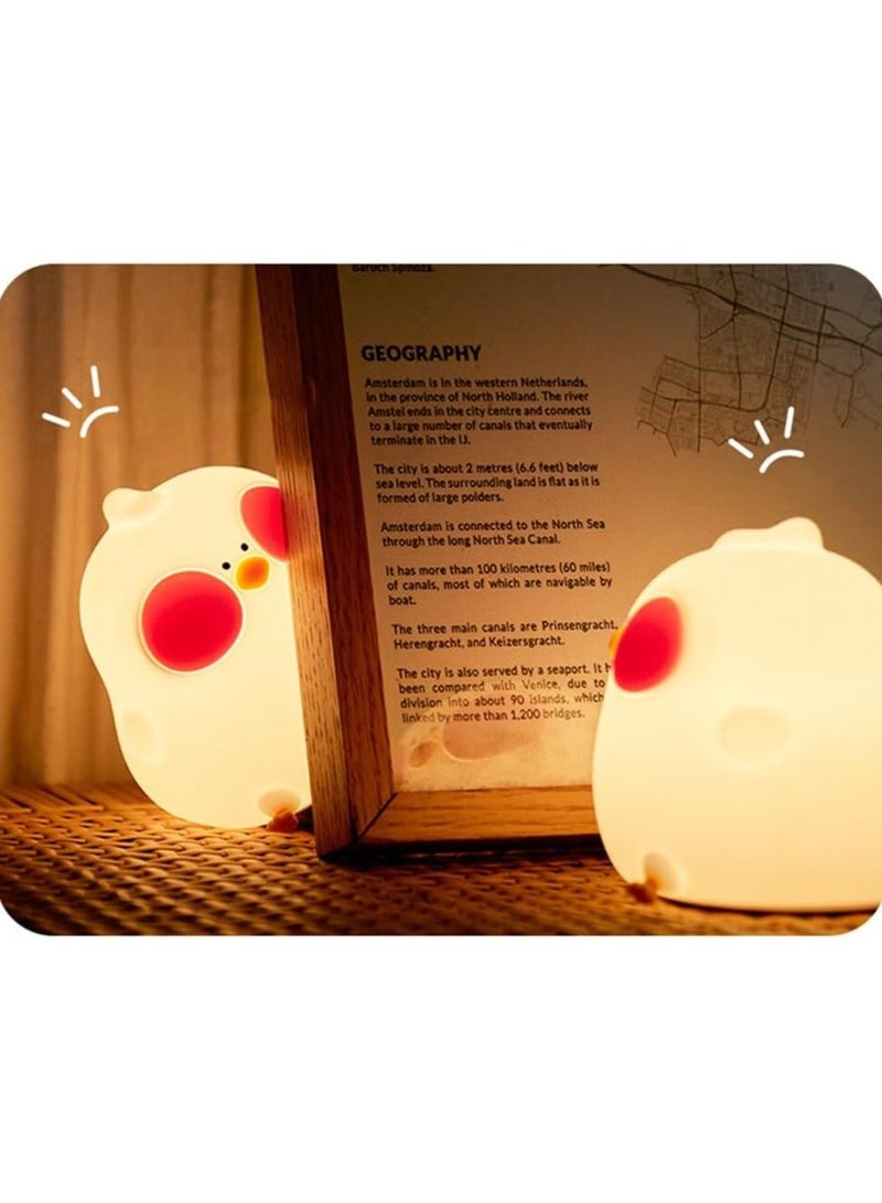 bbet Silicone Chicken Night Light for Kids, LED Colorful Bedside Lamp with Timer, USB Rechargeable Nursery Light for Baby & Children Bedroom, Cute Kids Gift & Home Decoration - Image 5