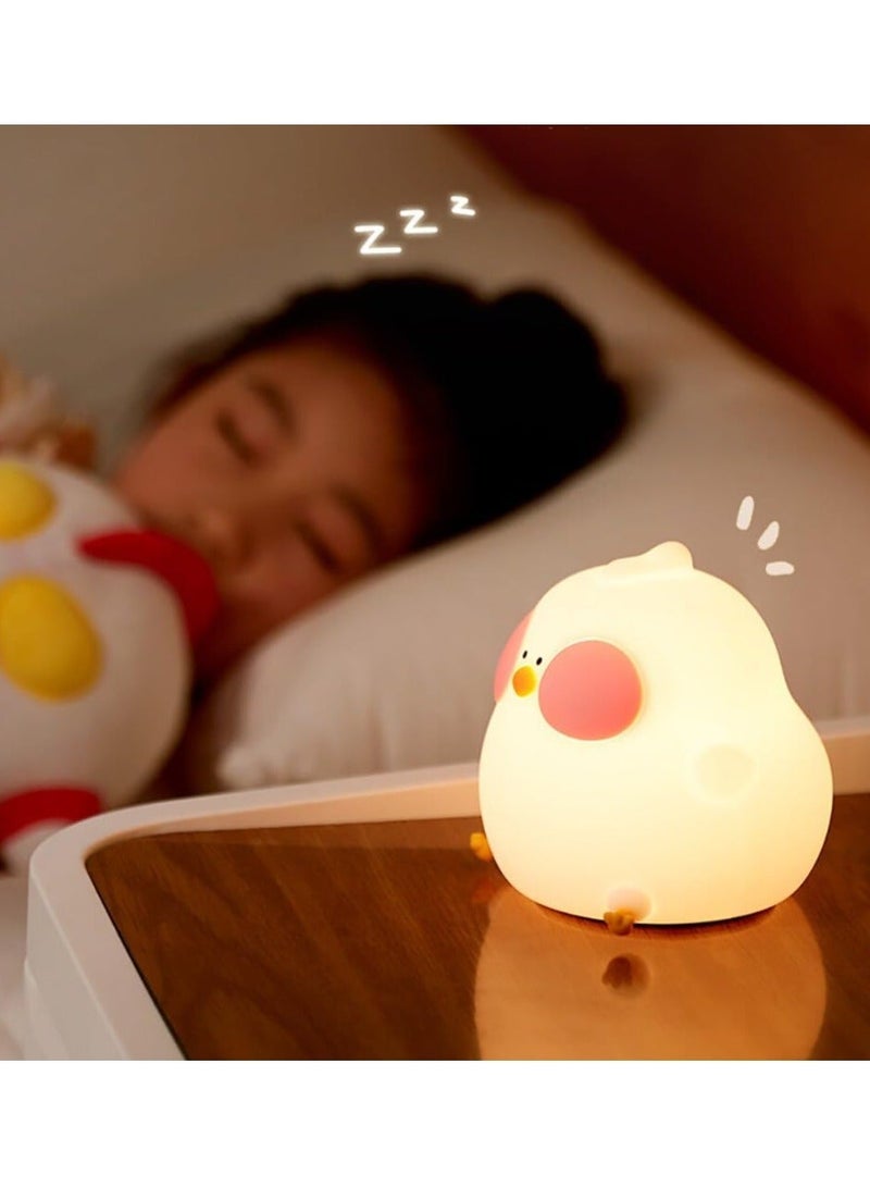 bbet Silicone Chicken Night Light for Kids, LED Colorful Bedside Lamp with Timer, USB Rechargeable Nursery Light for Baby & Children Bedroom, Cute Kids Gift & Home Decoration - Image 3