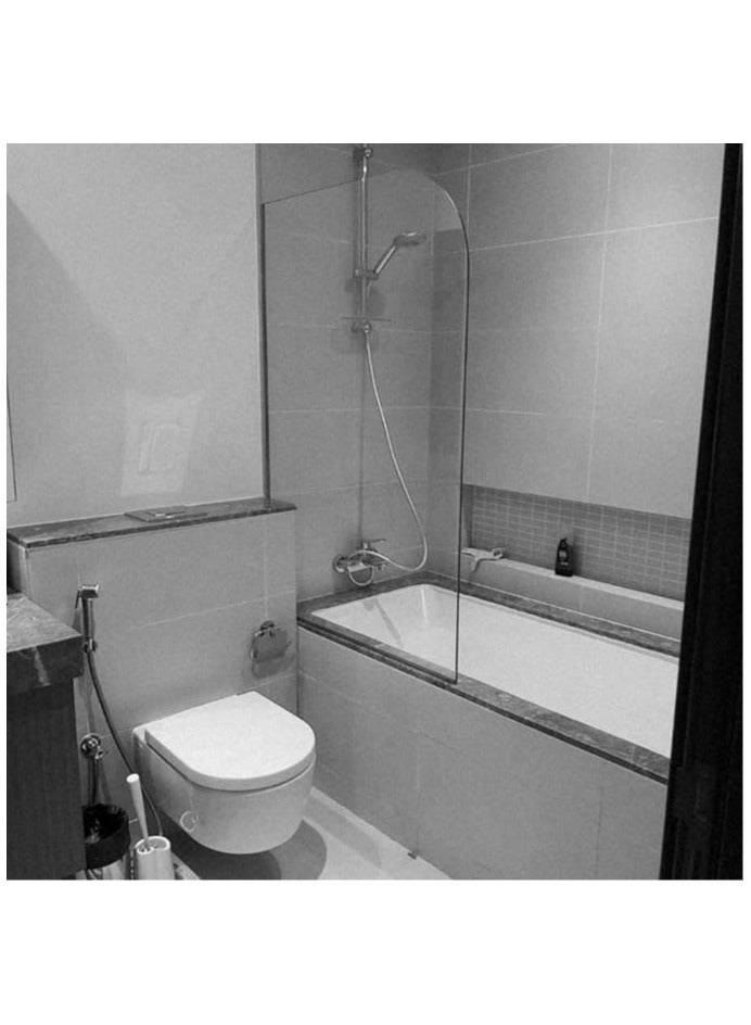 SS Tech Bathtub Shower Screen – Frameless Clear Glass Panel with Durable Stainless Steel Frame, Splash Guard for Bathroom - Image 3