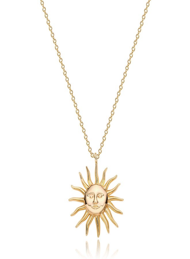 MEVECCO Sun Necklace 18K Gold Plated Dainty Gold Necklace Women Sunshine Pendant Choker Delicate Gold Sunburst Layering Necklace Christmas Gift for her - Image 1