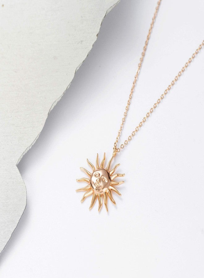 MEVECCO Sun Necklace 18K Gold Plated Dainty Gold Necklace Women Sunshine Pendant Choker Delicate Gold Sunburst Layering Necklace Christmas Gift for her - Image 5