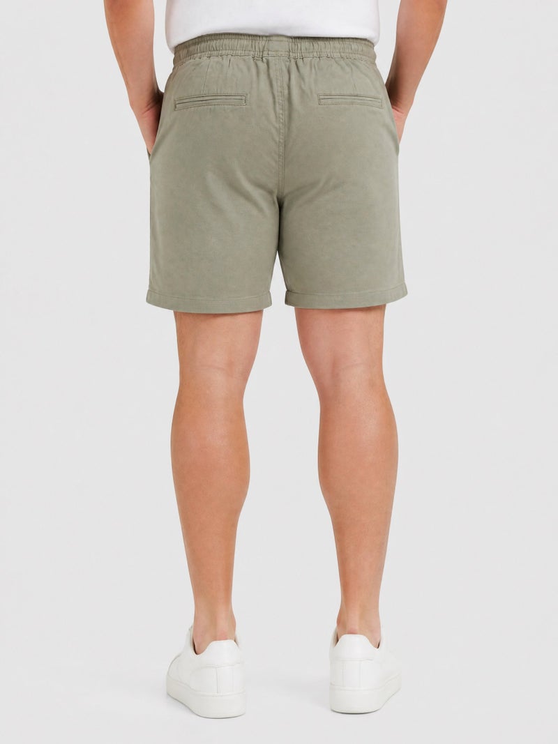 BRAVEN Men Solid Basic Shorts, Sage Green - Image 4