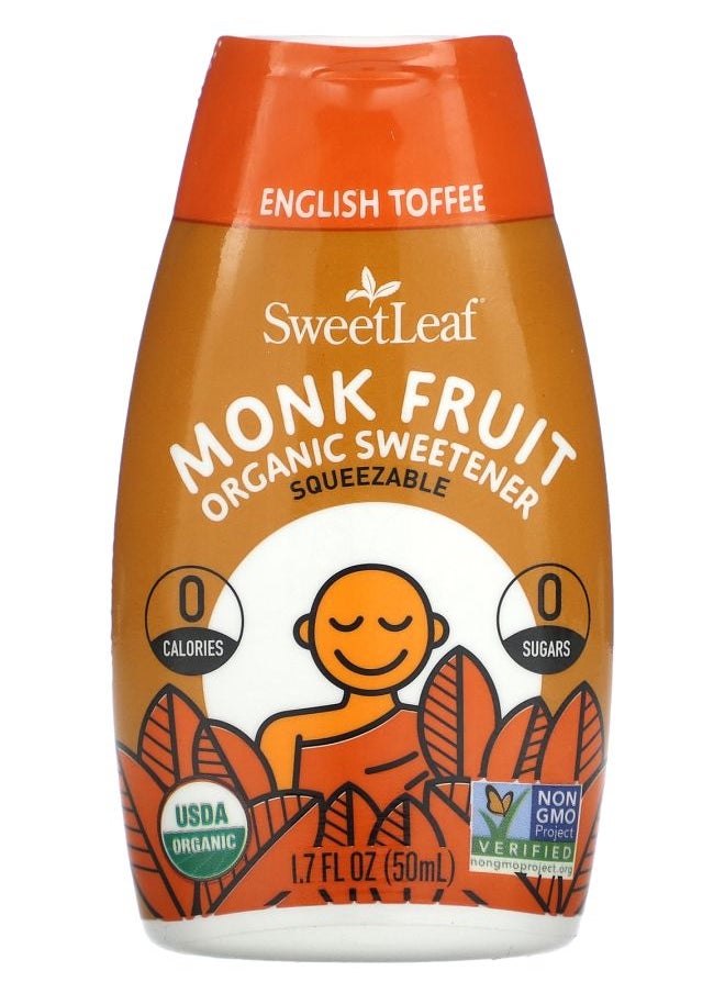 Wisdom natural - SweetLeaf Monk Fruit Organic Sweetener Squeezable English Toffee 1.7 fl oz (50 ml) - Image 1